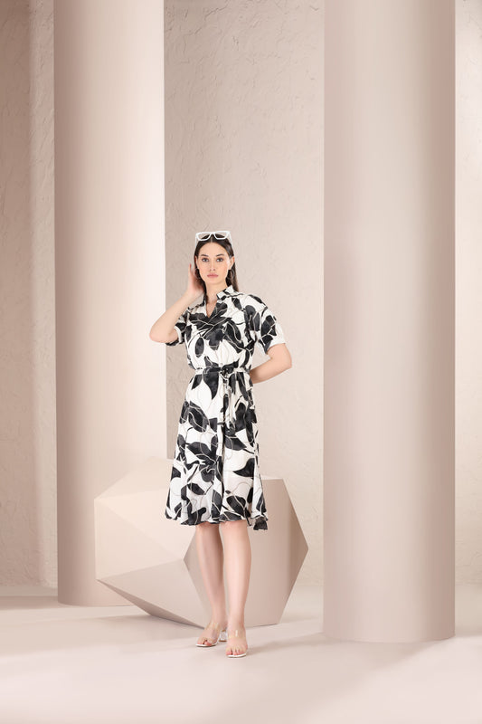 Noir Flora Midi Dress