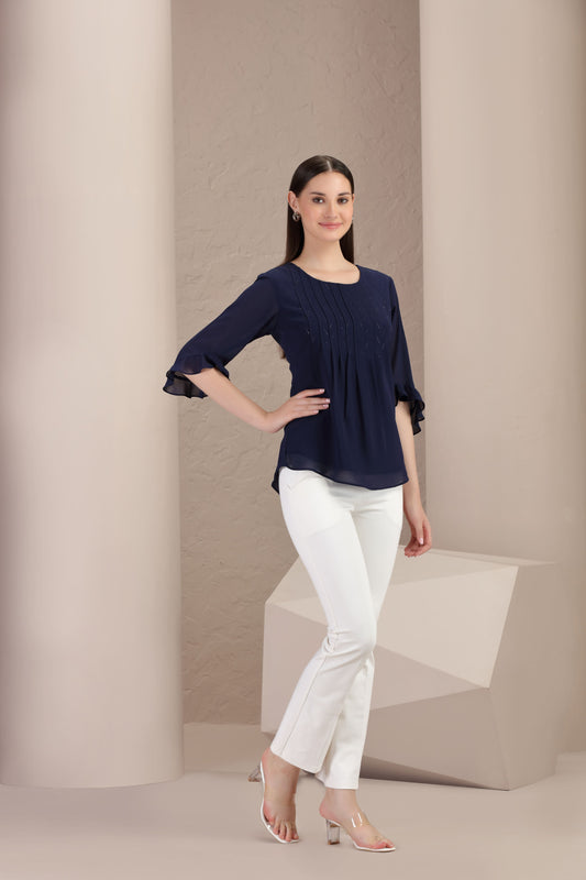Navy Grace Top
