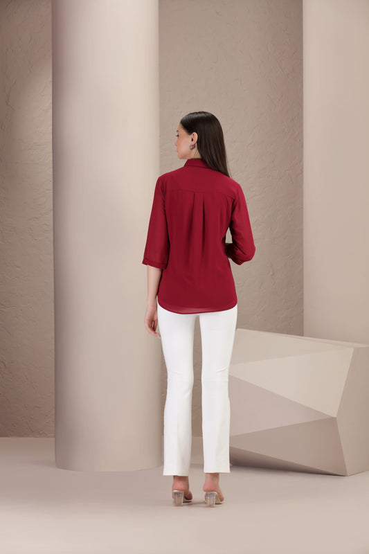 Crimson Bloom Shirt