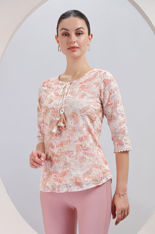 Pastel Flora Tassel Top