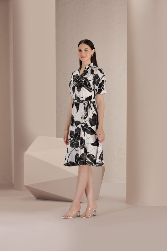 Noir Flora Midi Dress