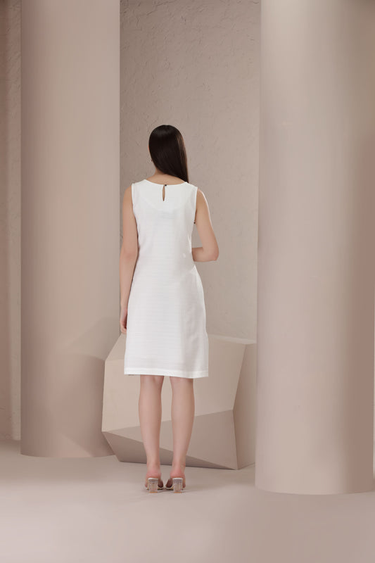 Monochrome Petal Midi Dress